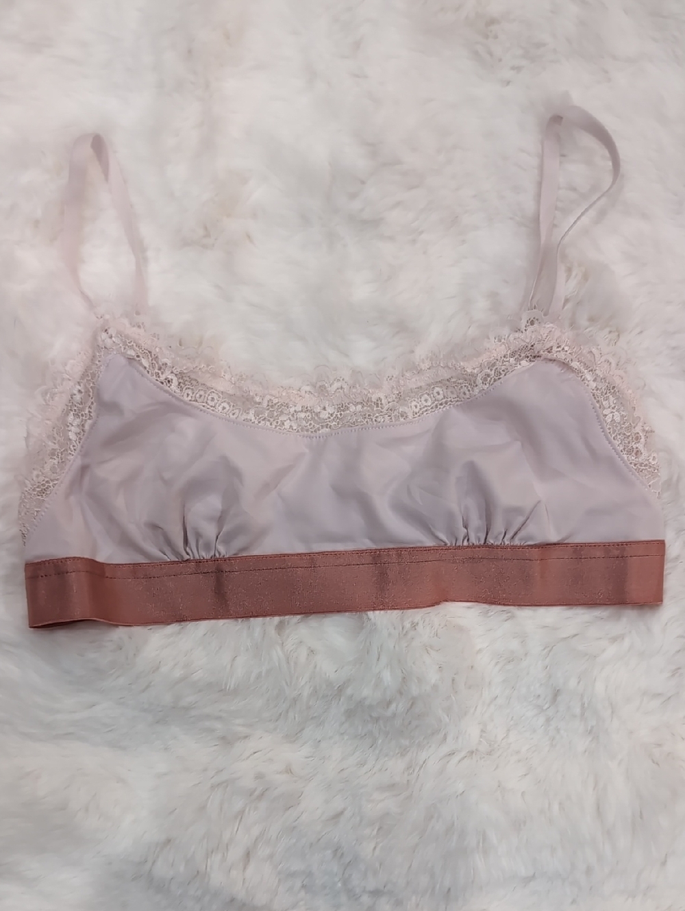 Free People Lace-Trim Satin Bralette - Dusty Pink